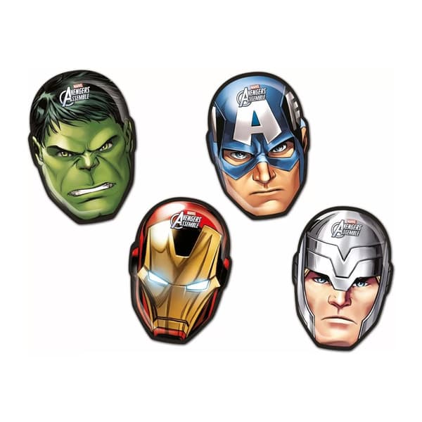 Avengers Assemble Festtallrikar med ansikte (4-pack) Multicoloured One Size