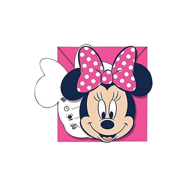 Disney I Love Dots Paper Minnie Mouse Party Plates (Pack of 8) Pink/White/Black One Size