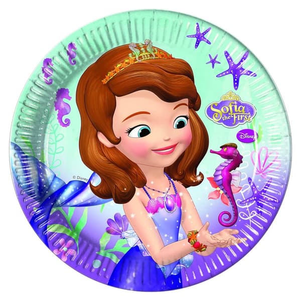 Sofia The First Paper Party Plates (Pack of 8) Multicoloured One Size