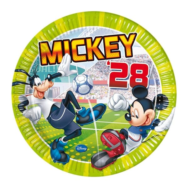 Mickey Mouse & Friends Football Party Plates (Pack of 8) Multicoloured One Size