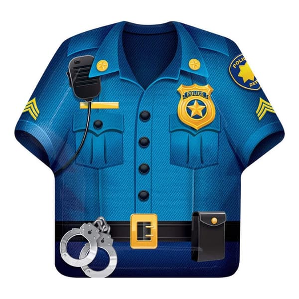 Creative Party Police Shirt Party Plates (Pack of 8) Blue One Size