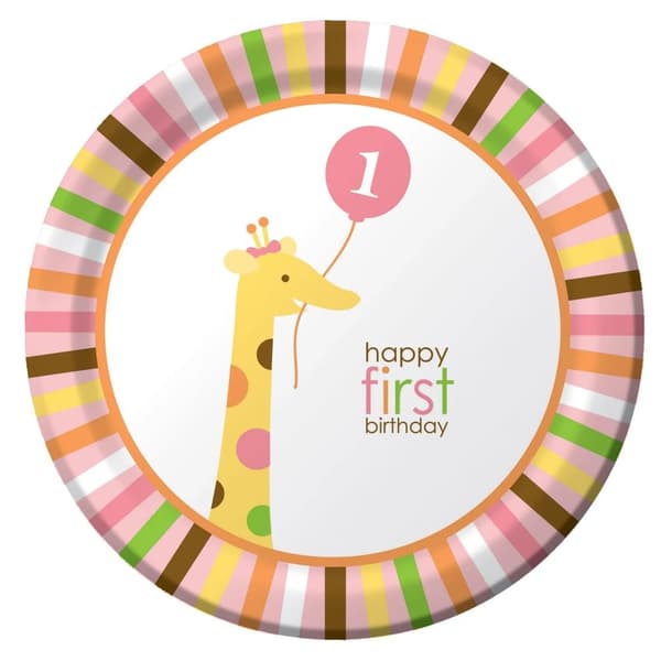 Creative Party Sweet At One 1st Birthday Party Plates (Pack of 8) Multicoloured One Size