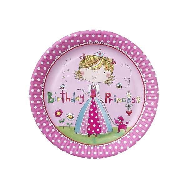 Rachel Ellen Princess Party Plates (Pack of 8) Multicoloured One Size