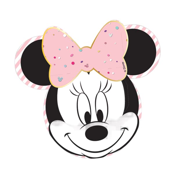 Disney Mimmi Pigg Face engångstallrikar (4 st) Black/Pink/White One Size