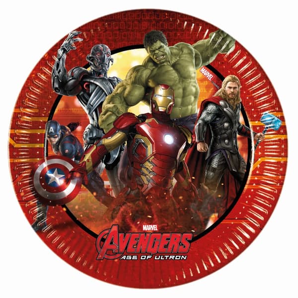 Avengers Age Of Ultron Paper Party Disposable Plates (Pack of 8) Multicoloured One Size