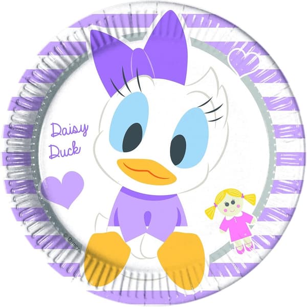 Disney Paper Daisy Duck Disposable Plates (Pack of 8) White/Purple One Size
