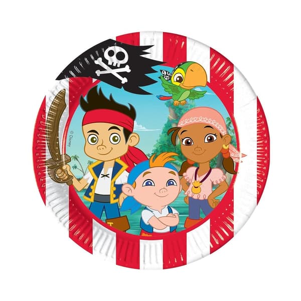 Jake And The Never Land Pirates Party Plates (Pack of 8) Multicoloured One Size