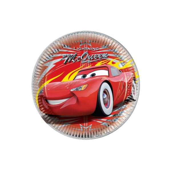 Cars Lightning McQueen Disposable Plates (Pack of 8) Red/Grey One Size