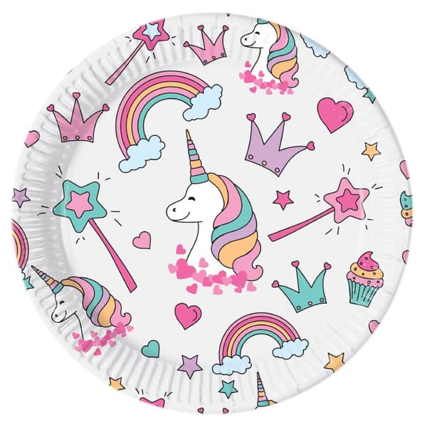 Einhorn Magic Unicorn Party Plates (Pack of 8) Multicoloured One Size