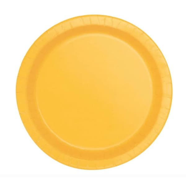 Unique Party Rund middagstallerken (pakke med 8) Sunflower Yellow One Size