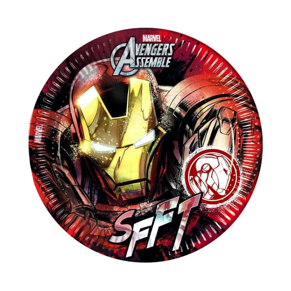 Iron Man SFFT Paper Party Plates (Pack of 8) Red/Gold One Size