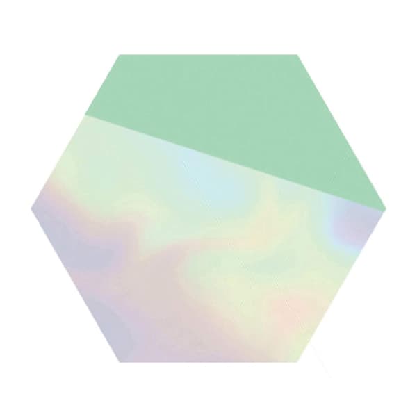Amscan Iridescent sexkantig desserttallrik i papper (8-pack)