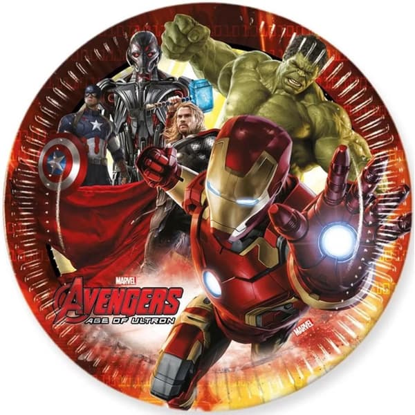 Avengers Age Of Ultron Characters Party Plates (Pack of 8) Multicoloured One Size