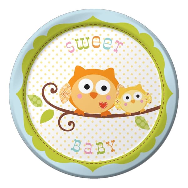 Creative Party Happi Tree Baby Boy Party Plates (Pack of 8) Multicoloured One Size