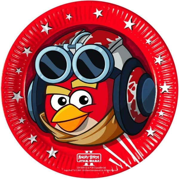 Angry Birds Star Wars Paper Party Plates (Pack of 8) Red One Size