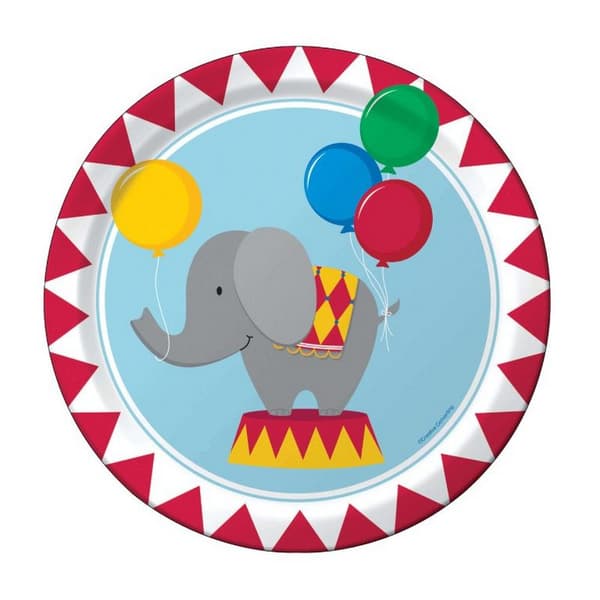 Creative Party Paper Circus Dinner Plate (Pack of 8) Multicoloured One Size