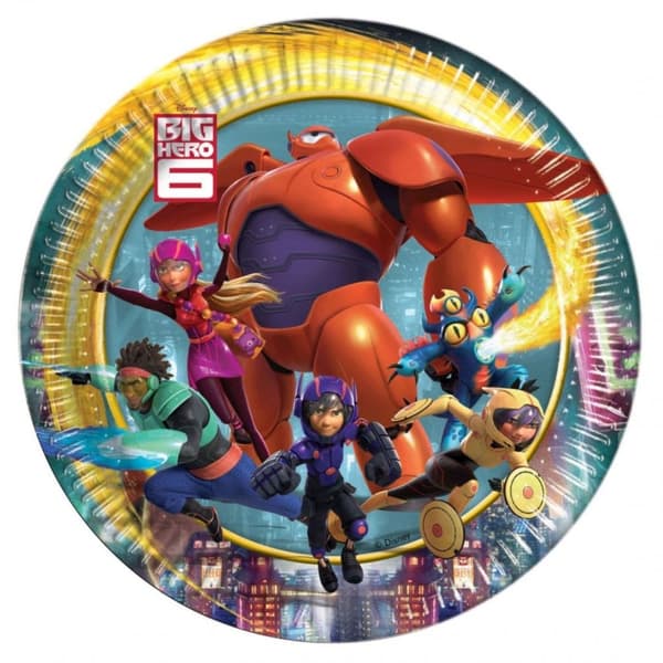 Big Hero 6 Paper Characters Disposable Plates (Pack of 8) Multicoloured One Size