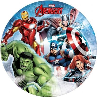 Avengers engangstallerkener 23cm 8 stk hulk iron man tallerkener