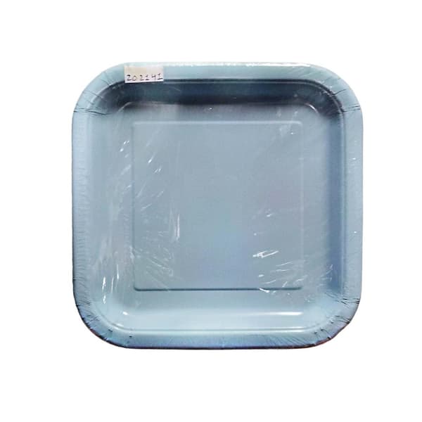 Unique Party Plastic Plain Party Plates (Pack of 14) Baby Blue One Size