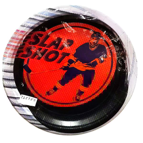 Amscan Slap Shot Disposable Plates (Pack of 8) Red/Black/White One Size
