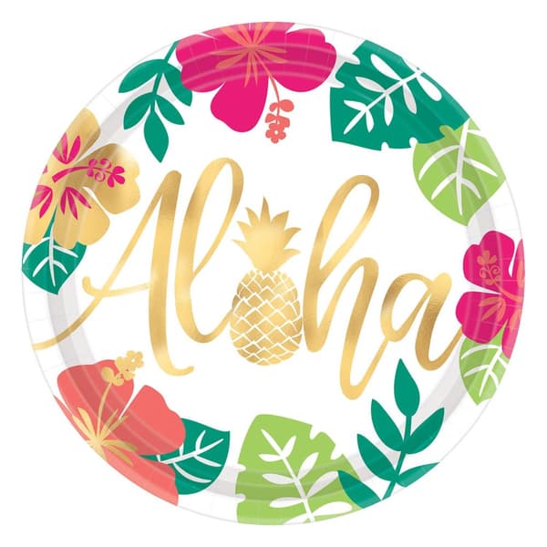 Amscan Aloha Paper Party Plates (Pack of 8) Multicoloured One Size