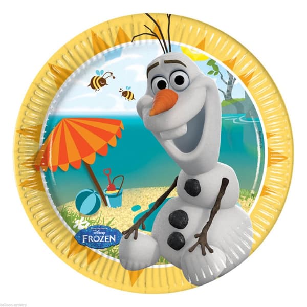 Frozen Paper Olaf Disposable Plates (Pack of 8) Yellow/Blue/Red One Size