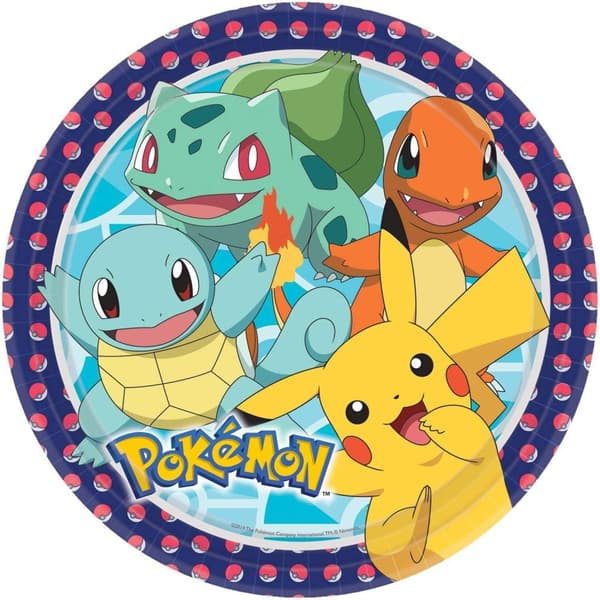 Pokemon Festtallerkener i papir (pakke med 8 stk.) Multicoloured One Size
