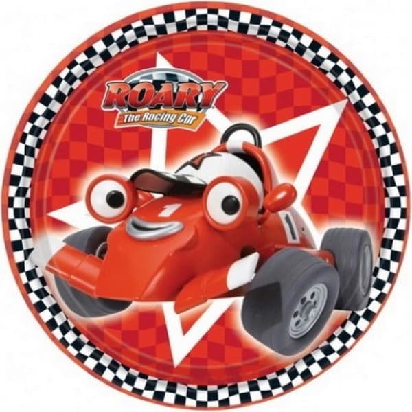 Roary the Racing Car Festtallerkener (pakke med 8 stk.) Red/Black/White One Size