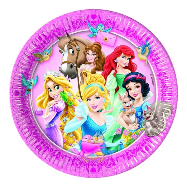Disney Princess Paper Animals Party Plates Multicoloured One Size