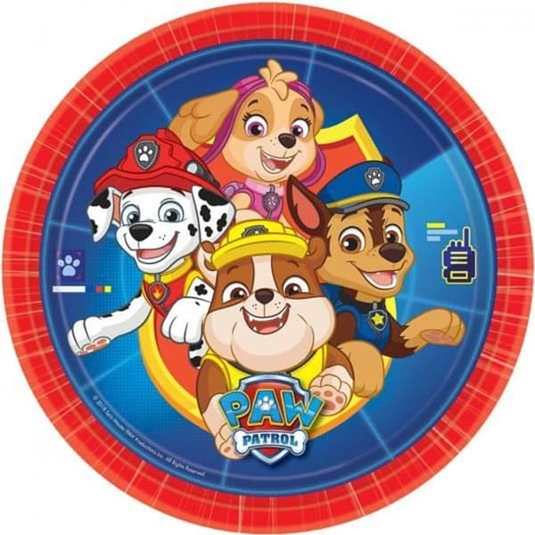8 st Paw Patrol papperstallrikar 23cm