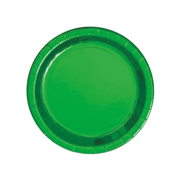Unique Party Paper Plain Disposable Plates (Pack of 8) Green One Size