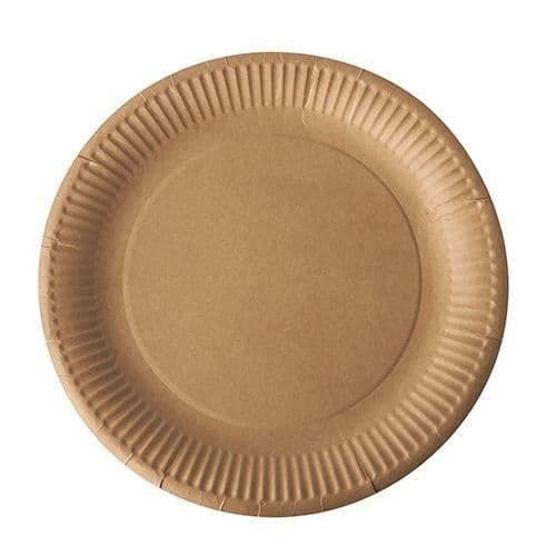 Engångspapptallrik - PAP STAR - 23 cm - Brun