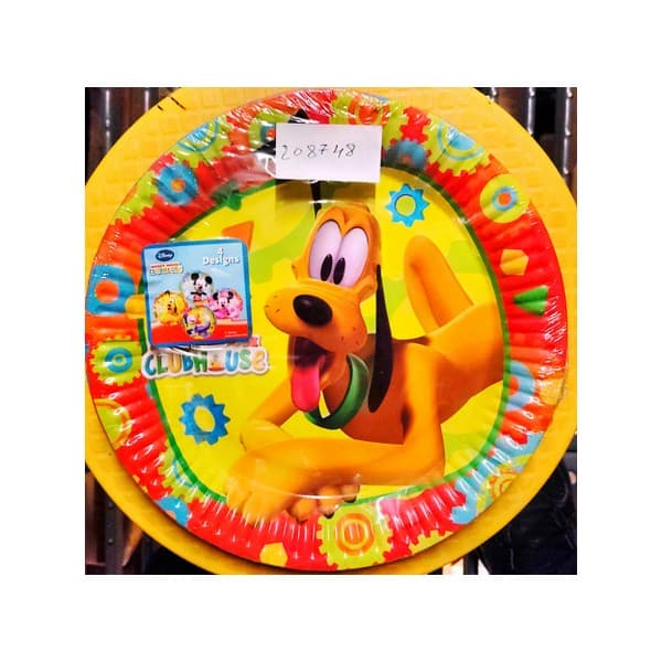 Mickey Mouse Clubhouse Pluto partytallrikar (Förpackning med 8 st) Yellow/Red/Blue One Size