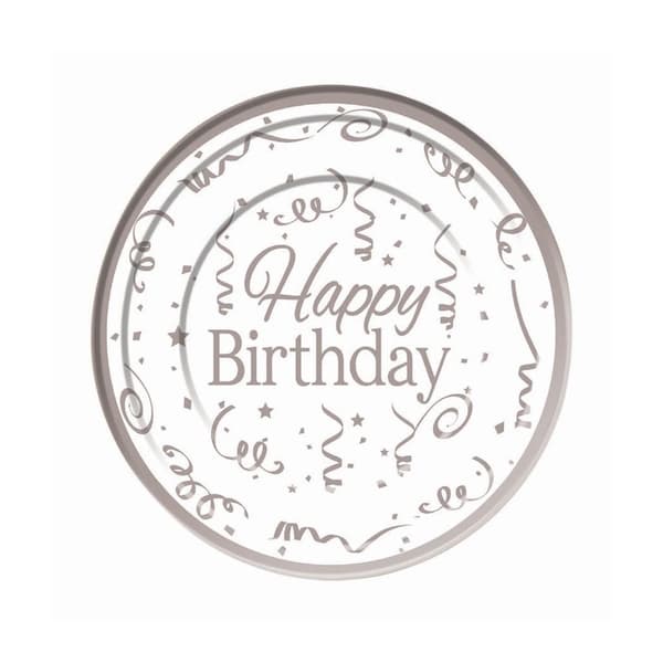 Bristol Novelty Plastic Happy Birthday Disposable Plates (Pack of 10)