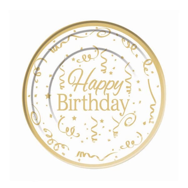 Bristol Novelty Plastic Happy Birthday Disposable Plates (Pack of 10)