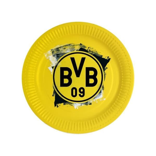Bordsdekorationer - 8 Borussia Dortmund runda papperstallrikar 23 cm
