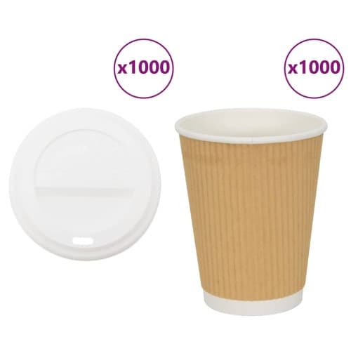 Kaffekoppar i papper med lock 1000 st 16oz 400ml