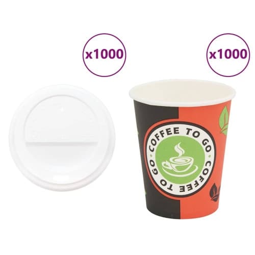 Kaffekoppar i papper med lock 1000 st 8oz 240ml