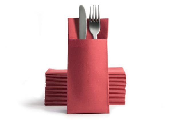 Alvotex engångstallrik - NA - Chic Airlaid Set med 50 engångsservetter Burgundy Tyglook 39 x 40 cm