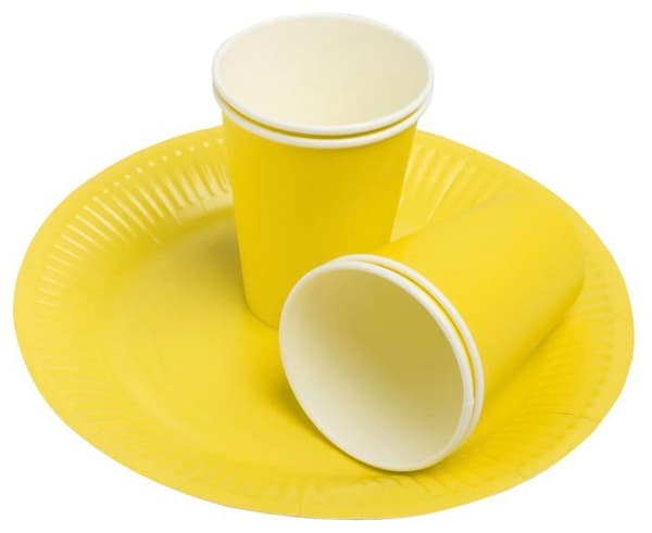 Pro duk engångsplatta - 79219I - Ref. - 20 Tallrikar - diameter 23 cm - kartong - gul