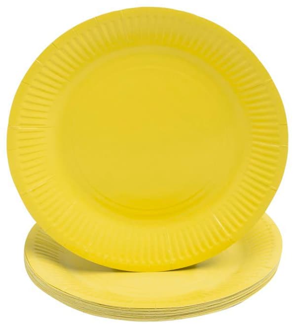 Pro duk engångsplatta - 79219I - Ref. - 20 Tallrikar - diameter 23 cm - kartong - gul