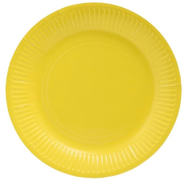 Pro duk engångsplatta - 79219I - Ref. - 20 Tallrikar - diameter 23 cm - kartong - gul