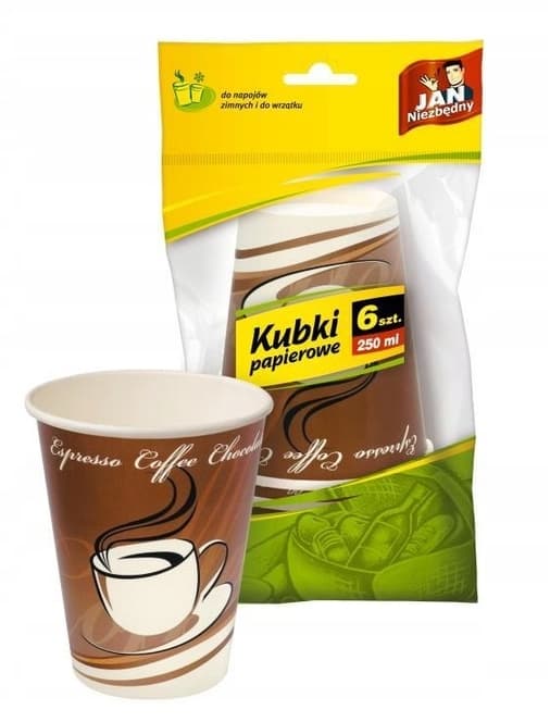 Jan Niezbędny pappersmuggar för drycker 250 ml 6 st