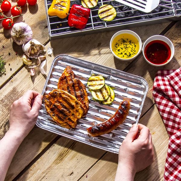 Rektangulära grillplattor i aluminium, 3 st