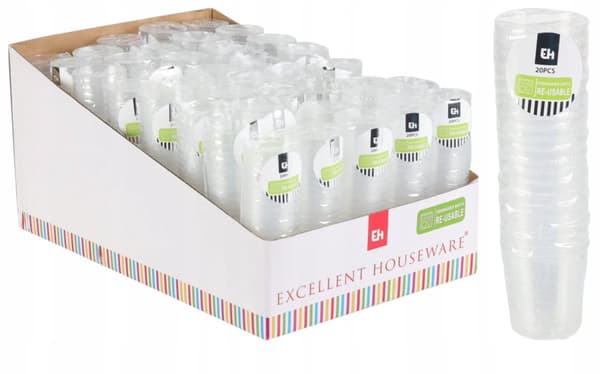 Plastglas för vodkashots, färgade, 30 ml, 20 st