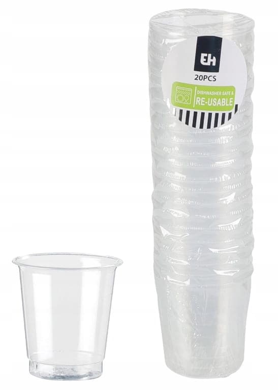 Plastikglas til vodkashots, farvede, 30 ml, 20 stk.