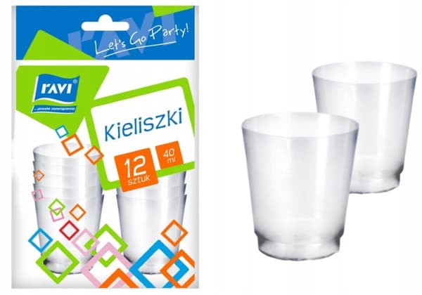 Plastglas för vodkashots 40 ml 12 stycken