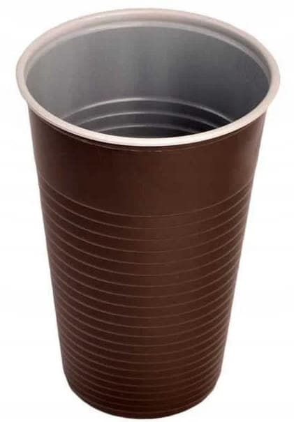 Plastmuggar för varma drycker 12 st 200 ml bruna engångsmuggar