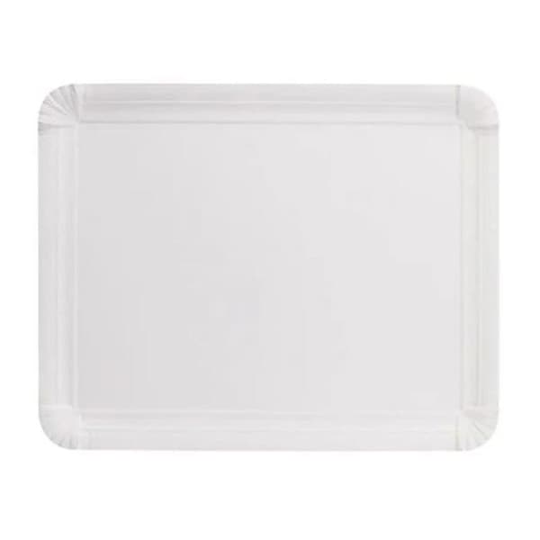 Tessera bioprodukter - QXH1620 - Förpackning med 250 rektangulära papperstallrikar Vit Bredd 16 cm Längd 20 cm