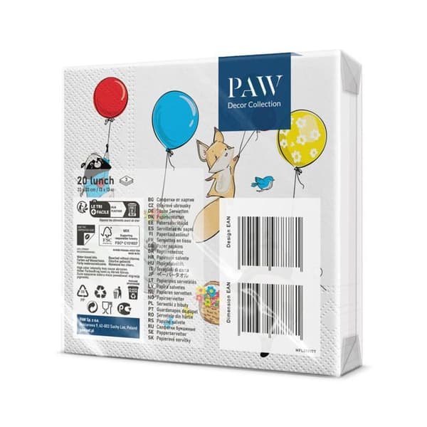 Engångsservis set Paw decor collection - sdl124100